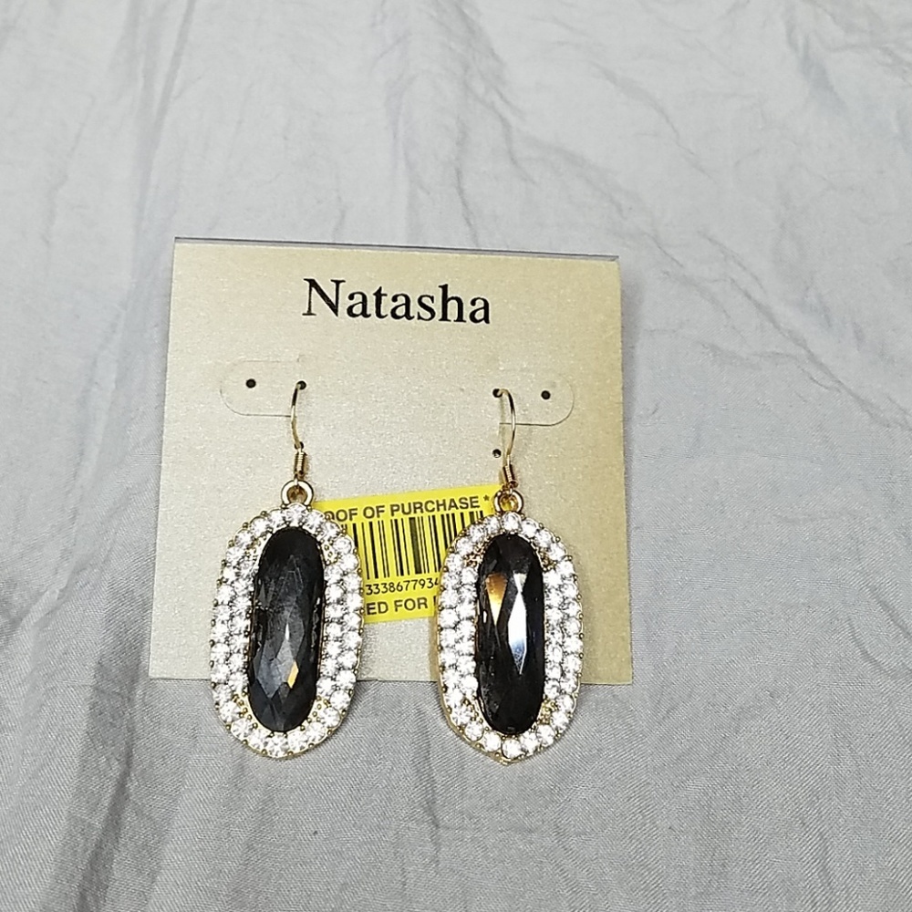 Natasha grey stone earrings‎